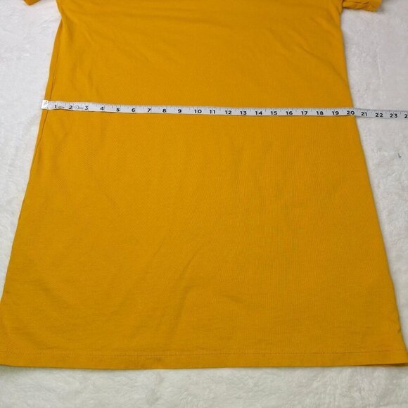 Madewell T-Shirt Dress Sz M Crew Neck Cotton Minimalist Neutral Basics Mustard - Picture 10 of 13